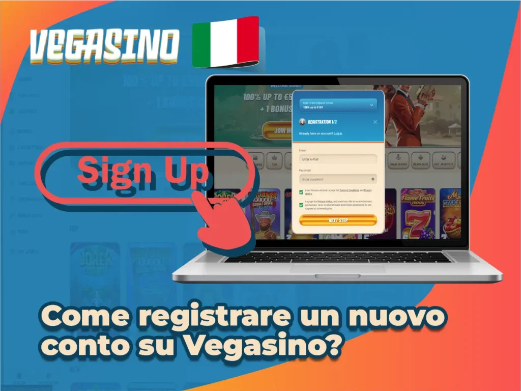 Come registrare un nuovo conto su Vegasino?